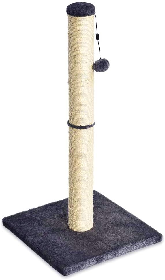 Arbre à chat avec griffoir et jouet suspendu, 80 cm