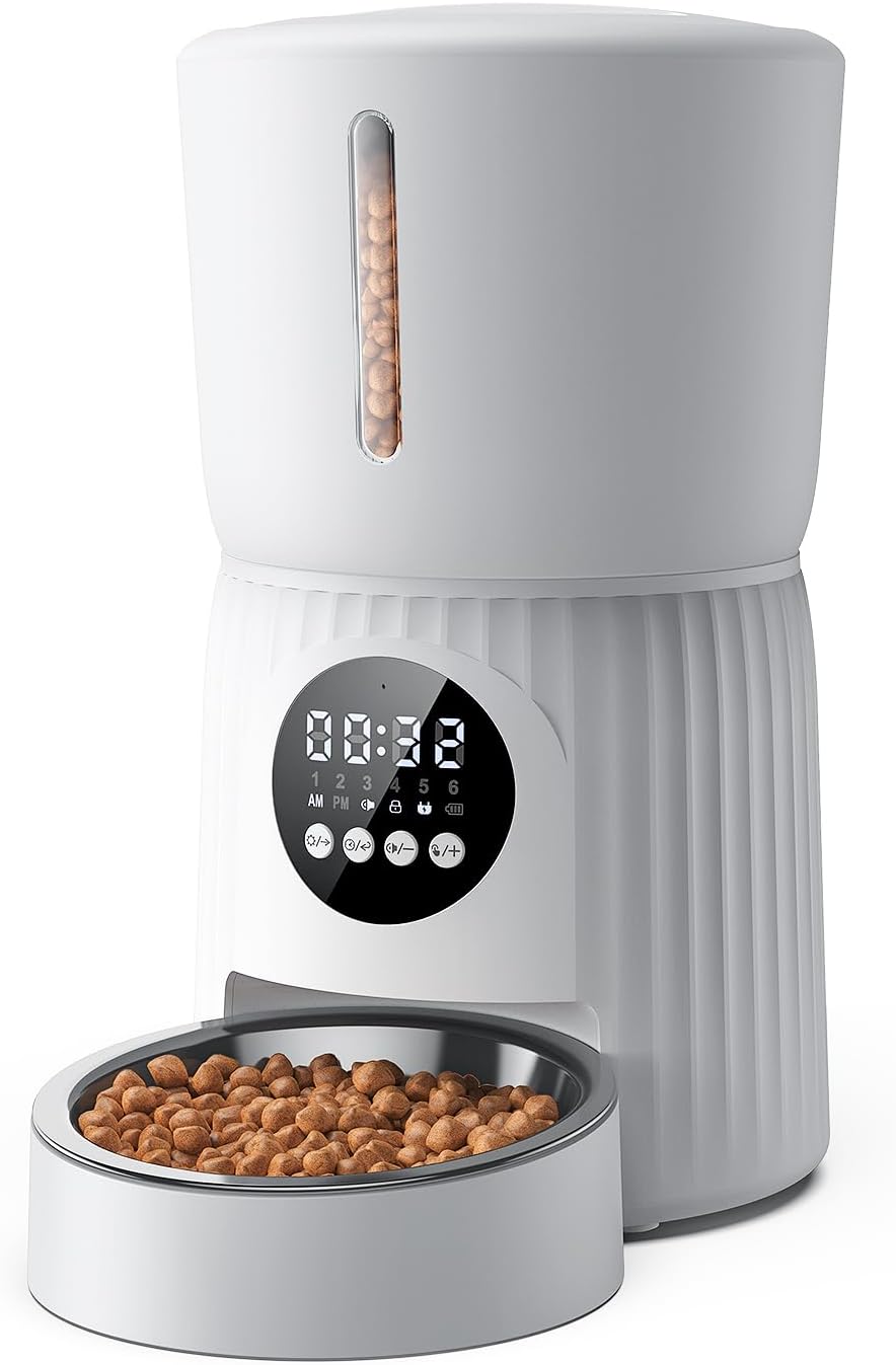 Faroro Distributeur Automatique Croquettes Chat 4L Blanc