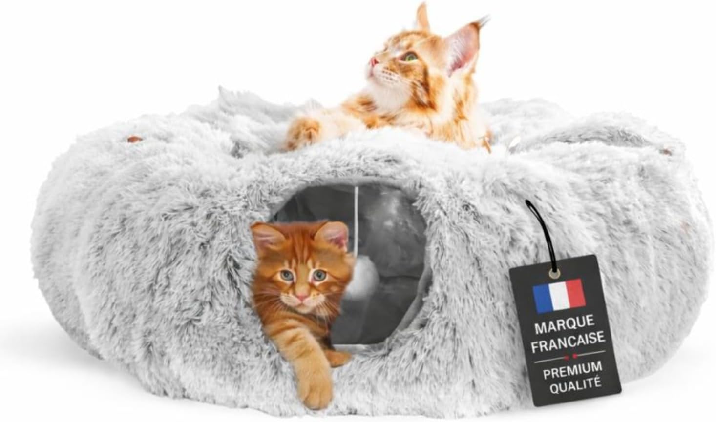 Tunnel Chat Rond XXL en Peluche Douce