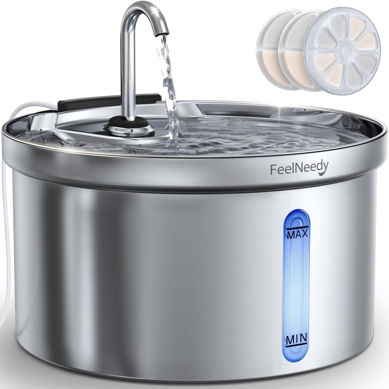 Fontaine à Eau Silencieuse en Acier Inoxydable 3,5L