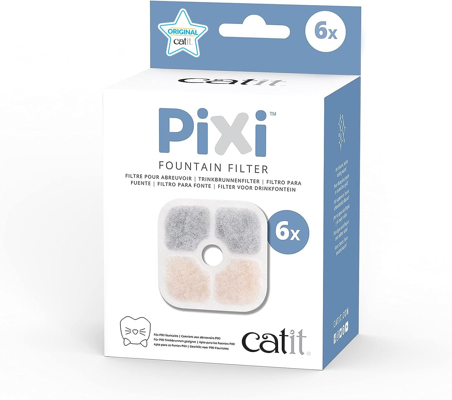 Fontaine à eau Catit Pixi pour chats, Lot de 6, Blanc