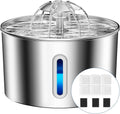 Fontaine à Eau Chat INOX Silencieuse 2,2L avec LED