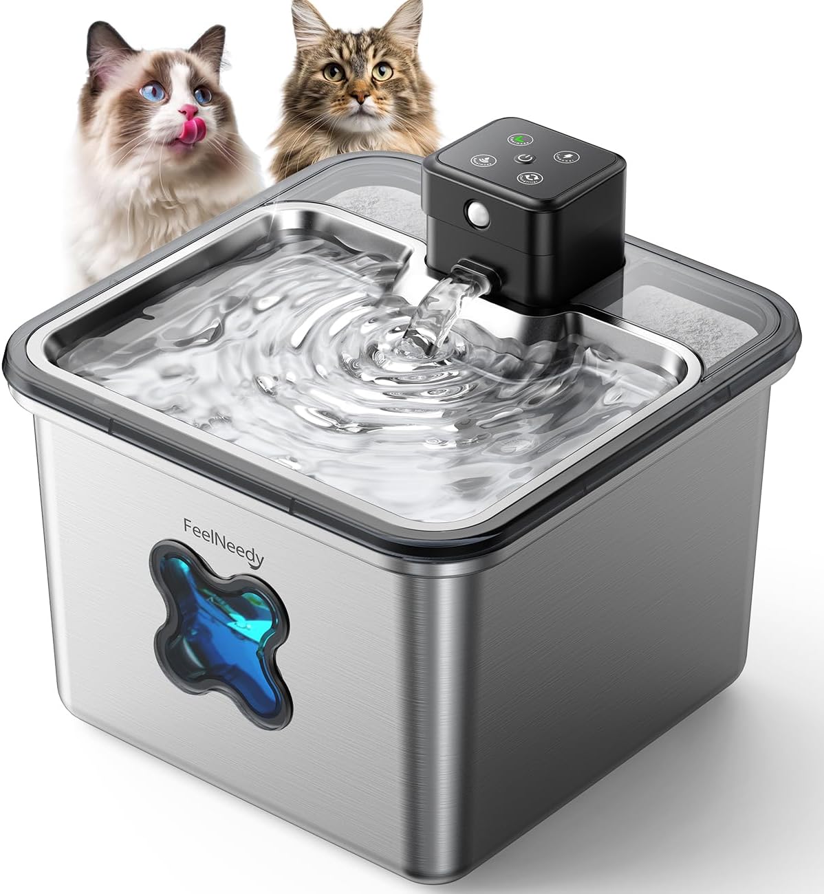 Fontaine à Eau Chat sans Fil FEELNEEDY 3.2L INOX