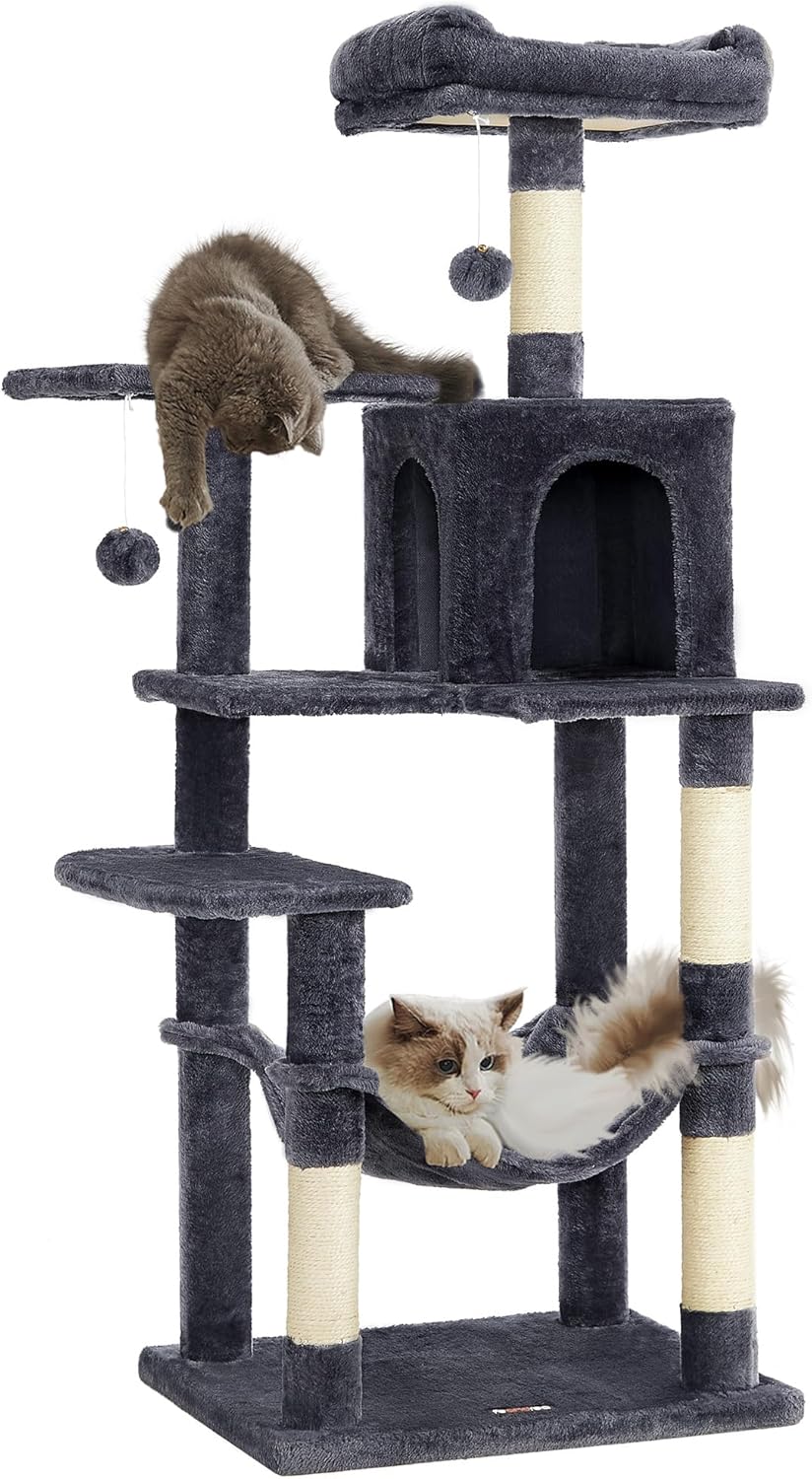 Tour de Jeux pour Chats Feandrea 143 cm Gris Fumé