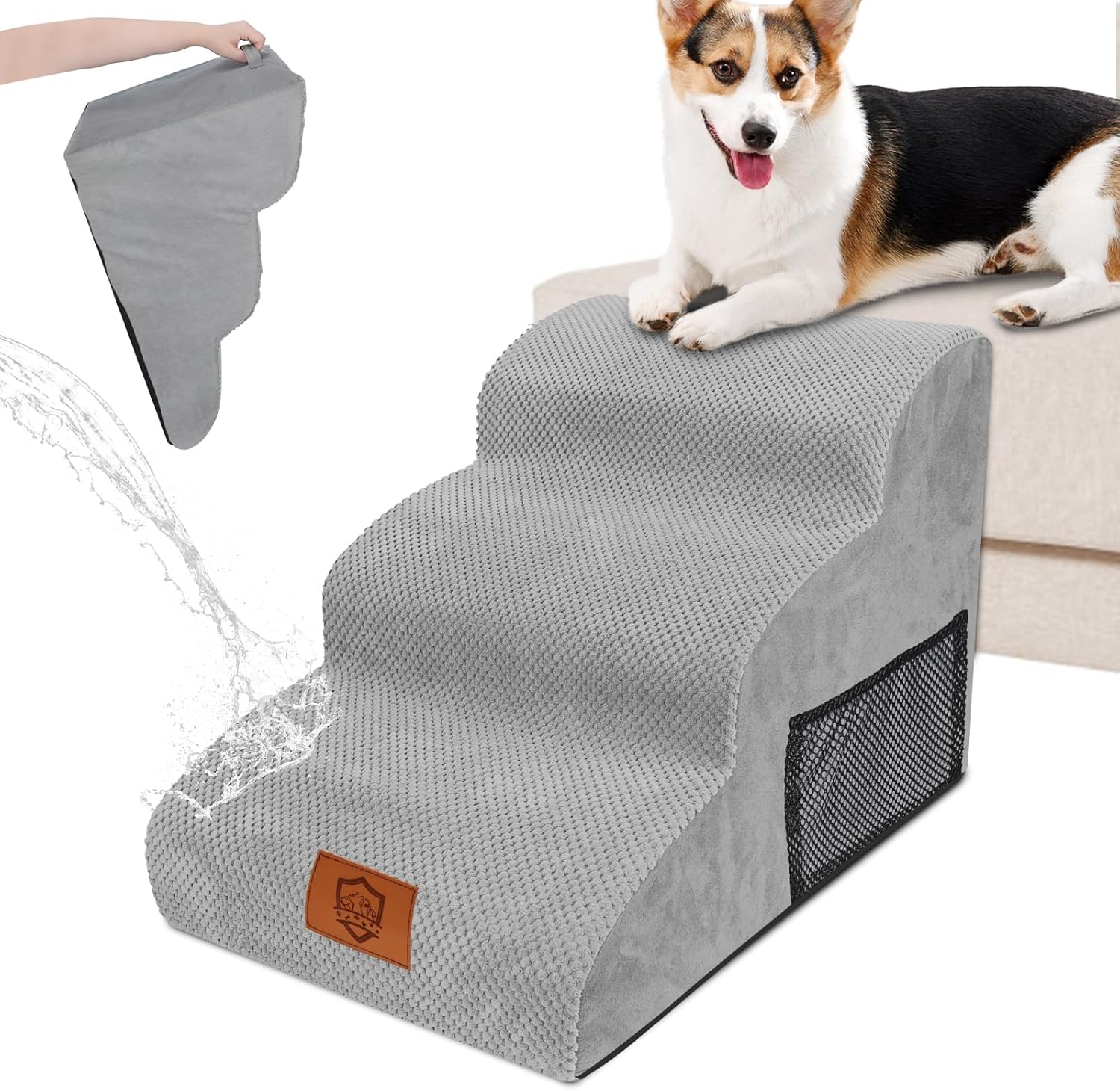 Escalier pour Chien 3 Marches en Éponge Antidérapant