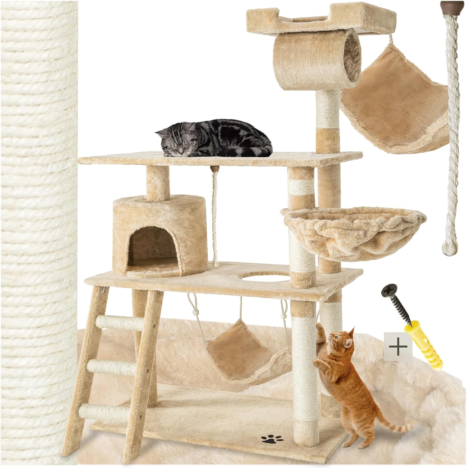 Arbre à Chat XXL avec Espaces de Jeu et Repos